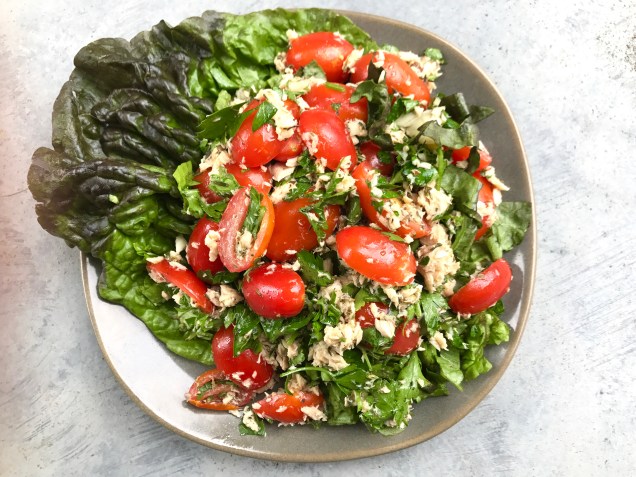Marinated Cherry Tomato Salad with Salmon